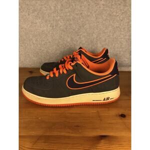 Nike Air Force 1 Mens Sz 10 Dark Grey Orange Basketball Shoes 488298-012